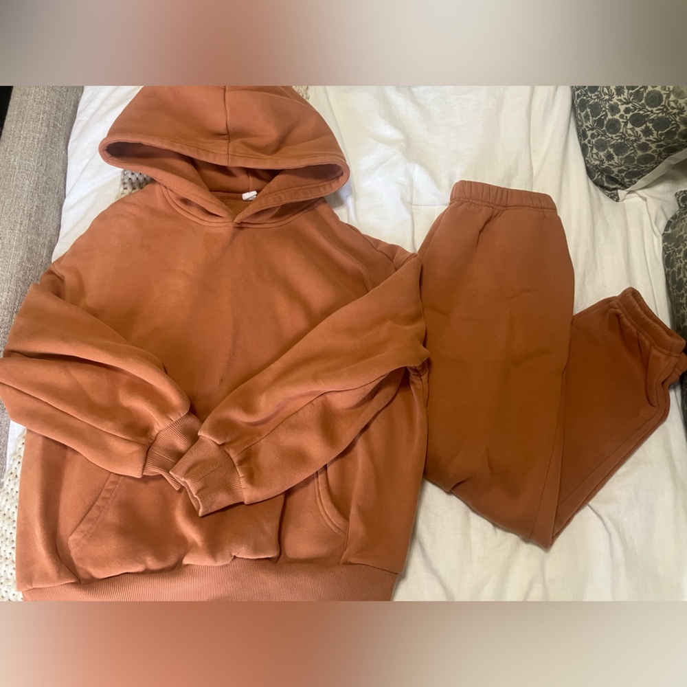 Orange Women's Hoodie Sweatshirt and Jogger Set